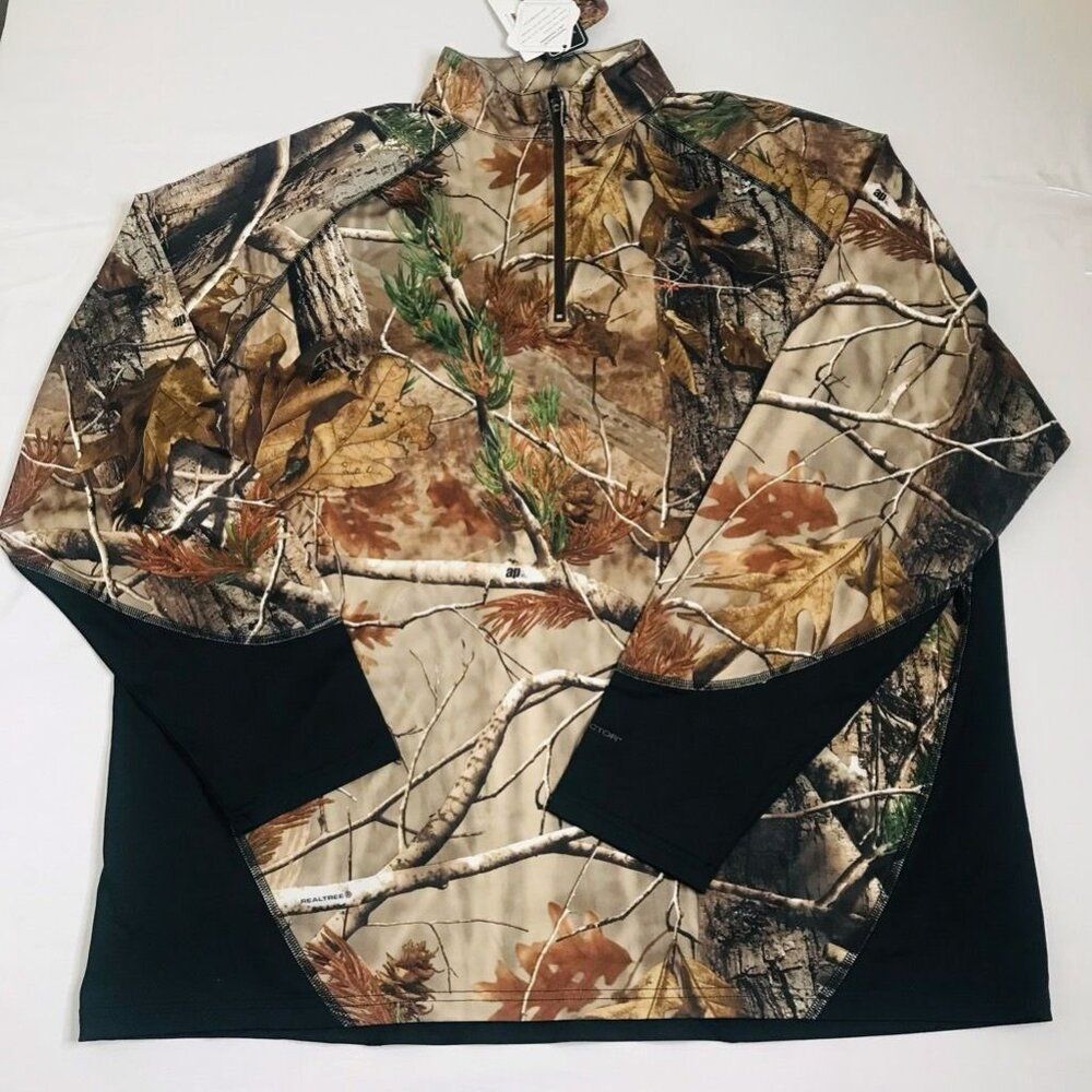 Realtree Habit Men Camo Jacket 1/4 Zip Pullover Long Sleeve Scent Control XL New